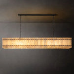 San Marco Ribbed Alabaster Linear Chandelier 72"
