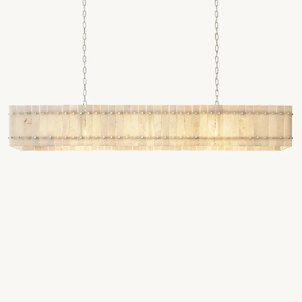 San Marco Ribbed Alabaster Linear Chandelier 72"