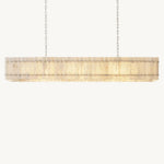 San Marco Ribbed Alabaster Linear Chandelier 72"
