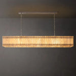 San Marco Ribbed Alabaster Linear Chandelier 72"