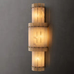 San Marco Ribbed Alabaster Round Wall Sconce