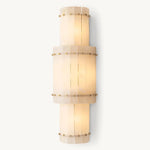 San Marco Ribbed Alabaster Round Wall Sconce