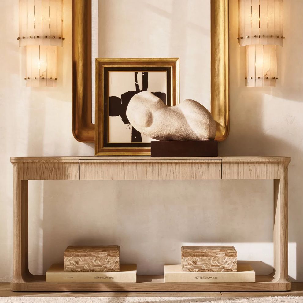 San Marco Ribbed Alabaster Round Wall Sconce