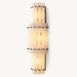 San Marco Ribbed Alabaster Round Wall Sconce