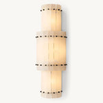 San Marco Ribbed Alabaster Round Wall Sconce