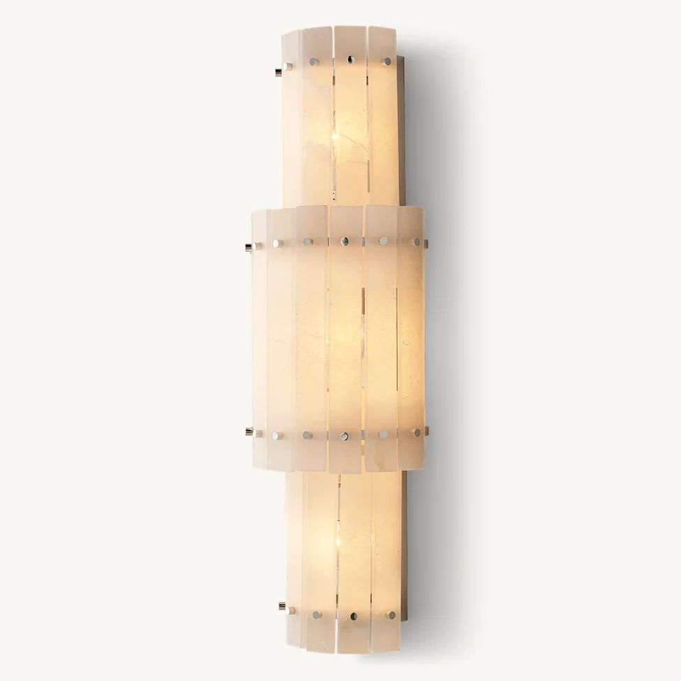 San Marco Ribbed Alabaster Round Wall Sconce