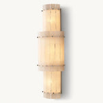 San Marco Ribbed Alabaster Round Wall Sconce