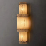 San Marco Ribbed Alabaster Round Wall Sconce