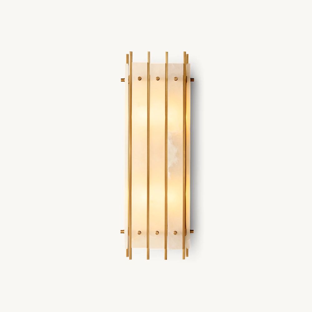 San Marco Ribbed Alabaster Rectangular Wall Sconce
