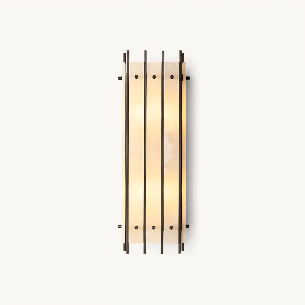 San Marco Ribbed Alabaster Rectangular Wall Sconce