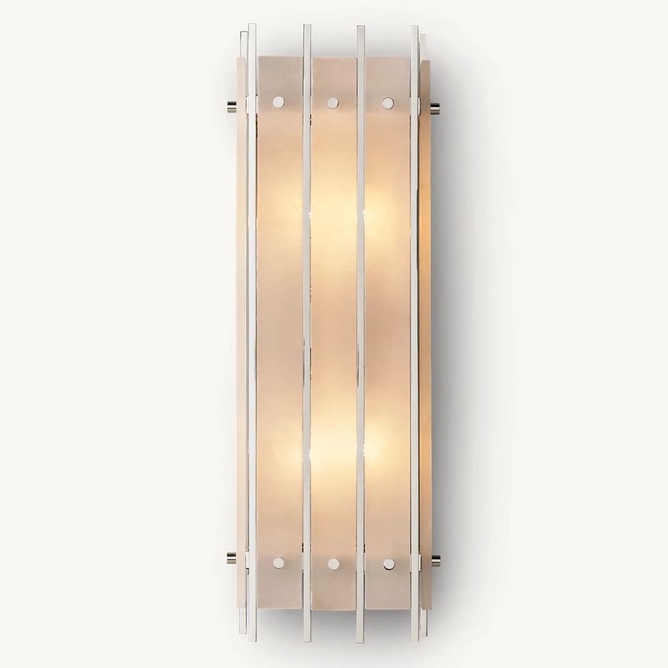 San Marco Ribbed Alabaster Rectangular Wall Sconce