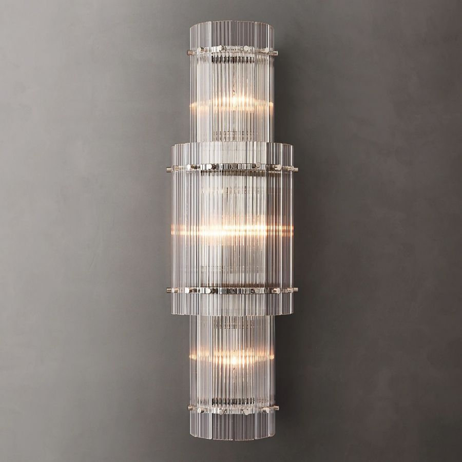 San Marco Ribbed Glass Round Wall Sconce