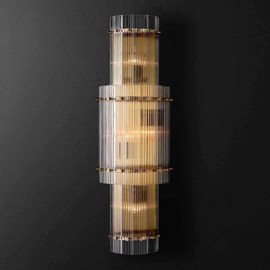 San Marco Ribbed Glass Round Wall Sconce