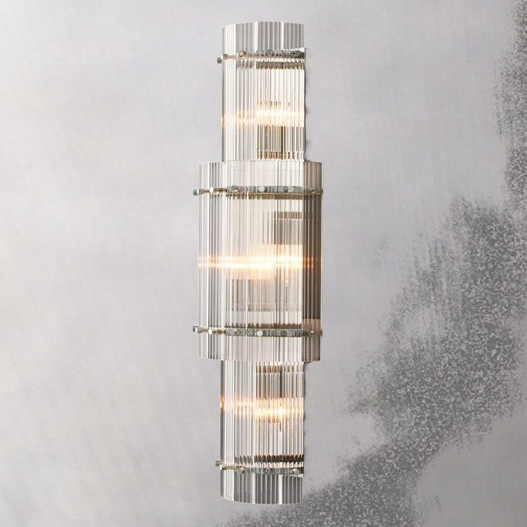 San Marco Ribbed Glass Round Wall Sconce