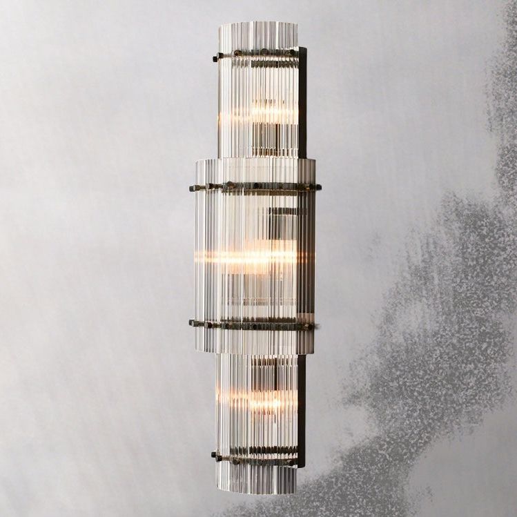 San Marco Ribbed Glass Round Wall Sconce