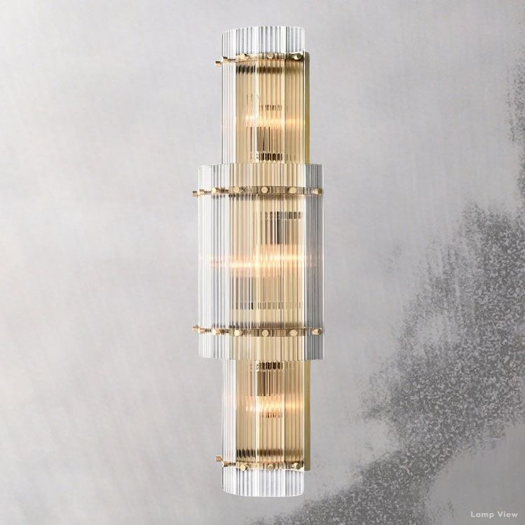 San Marco Ribbed Glass Round Wall Sconce