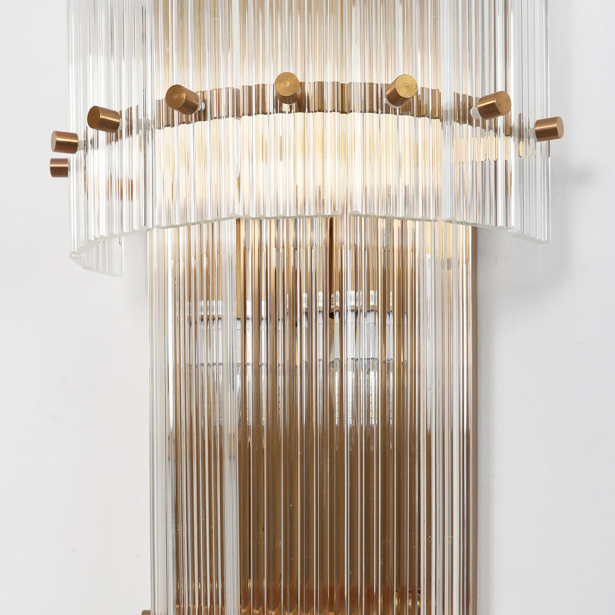 San Marco Ribbed Glass Round Wall Sconce