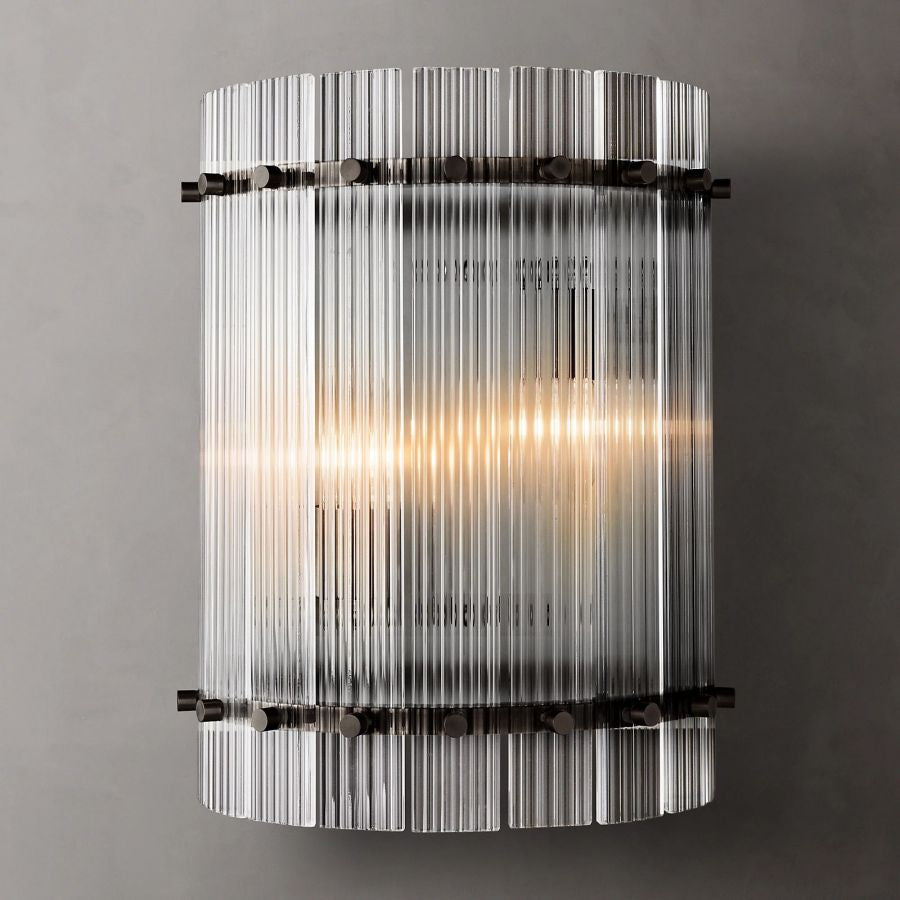 San Marco Ribbed Glass Round Wall Sconce