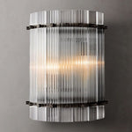 San Marco Ribbed Glass Round Wall Sconce