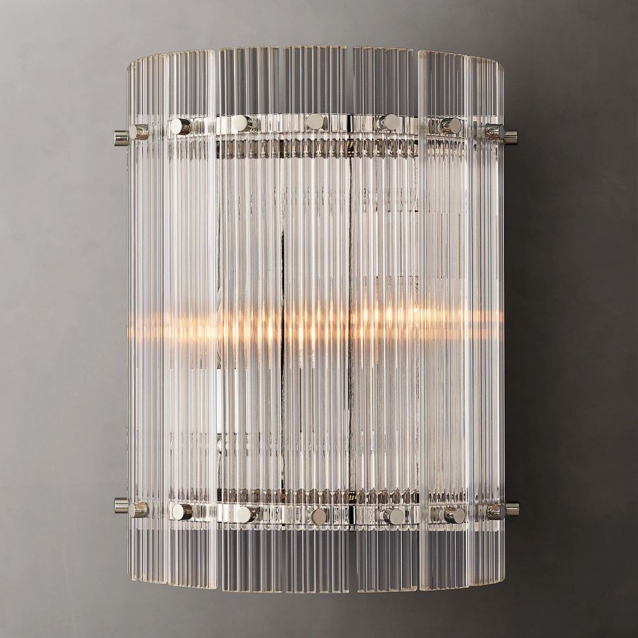San Marco Ribbed Glass Round Wall Sconce