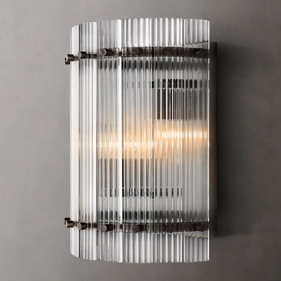 San Marco Ribbed Glass Round Wall Sconce