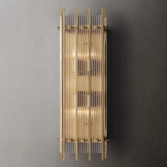 San Marco Ribbed Glass Rectangle Wall Sconce