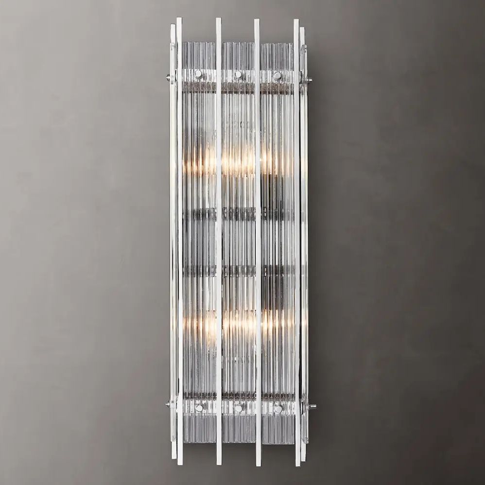 San Marco Ribbed Glass Rectangle Wall Sconce