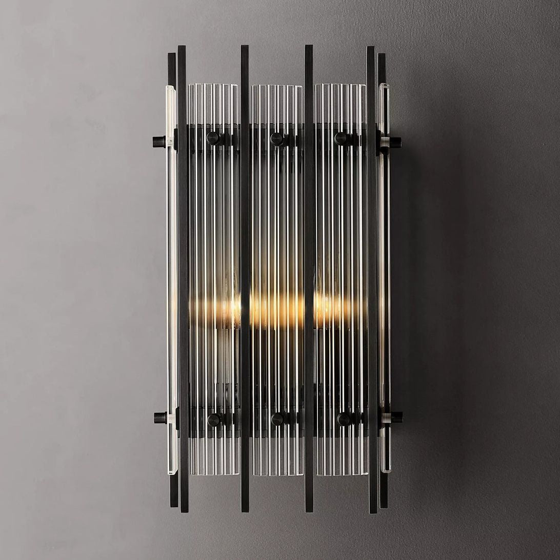 San Marco Ribbed Glass Rectangle Wall Sconce
