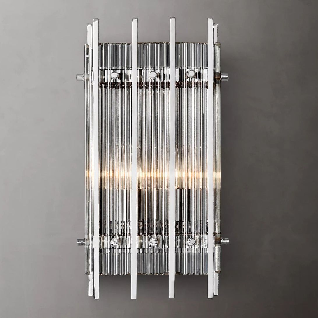 San Marco Ribbed Glass Rectangle Wall Sconce