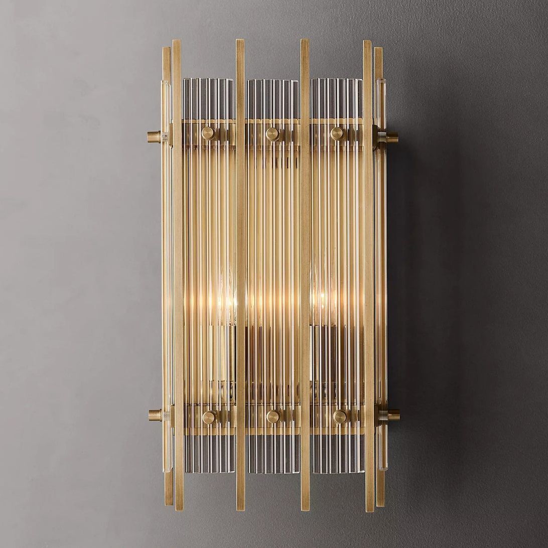 San Marco Ribbed Glass Rectangle Wall Sconce