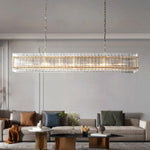 San Marco Ribbed Glass Rectangle Chandelier 72"