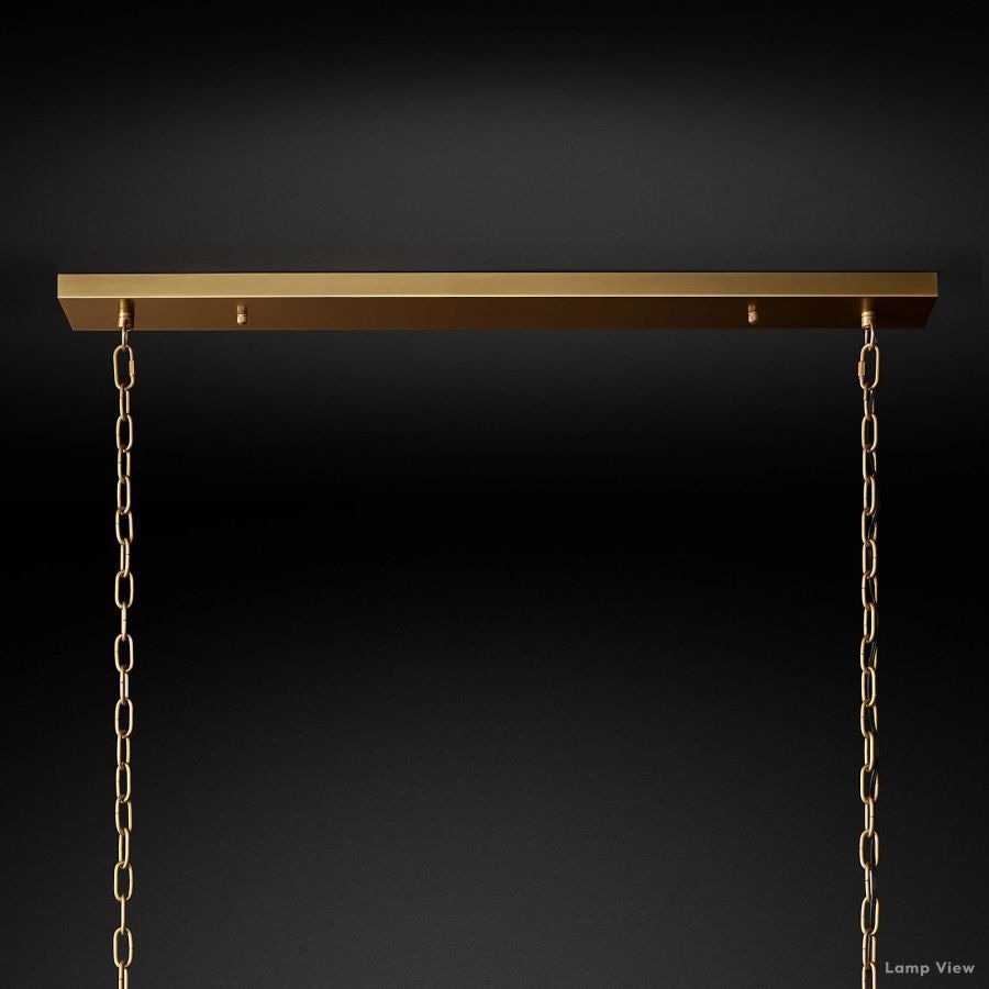 San Marco Ribbed Glass Rectangle Chandelier 72"