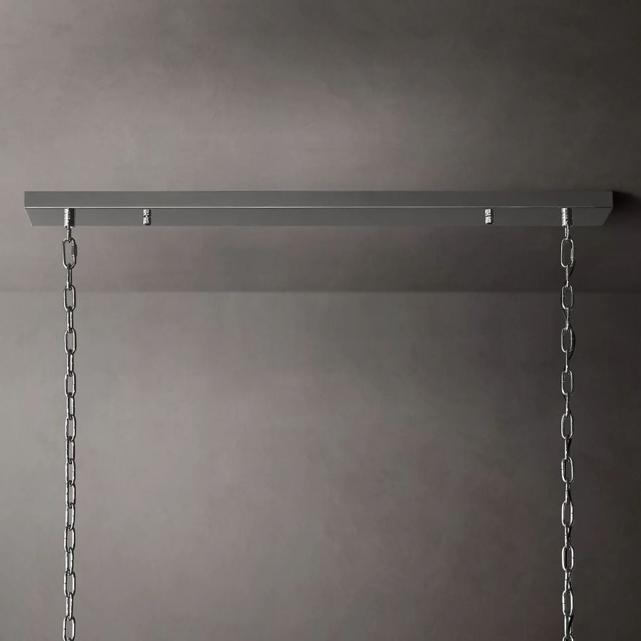 San Marco Ribbed Glass Rectangle Chandelier 72"