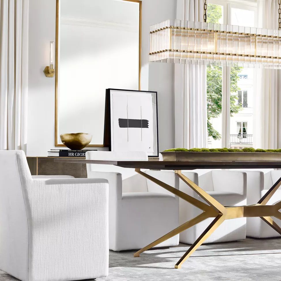 San Marco Ribbed Glass Rectangle Chandelier 72"