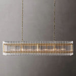 San Marco Ribbed Glass Rectangle Chandelier 54"