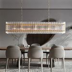 San Marco Ribbed Glass Rectangle Chandelier 54"
