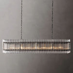 San Marco Ribbed Glass Rectangle Chandelier 54"