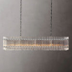 San Marco Ribbed Glass Rectangle Chandelier 54"