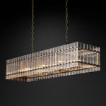 San Marco Ribbed Glass Rectangle Chandelier 54"