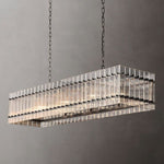 San Marco Ribbed Glass Rectangle Chandelier 54"