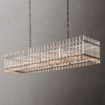 San Marco Ribbed Glass Rectangle Chandelier 54"
