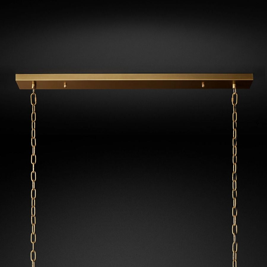 San Marco Ribbed Glass Rectangle Chandelier 54"