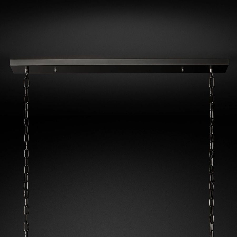 San Marco Ribbed Glass Rectangle Chandelier 54"