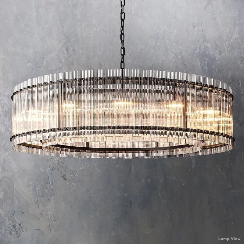 San Marco Ribbed Glass Round Chandelier 60"
