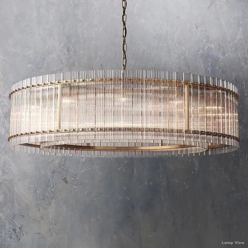 San Marco Ribbed Glass Round Chandelier 60"