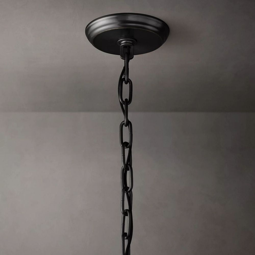 San Marco Ribbed Glass Round Chandelier 48"