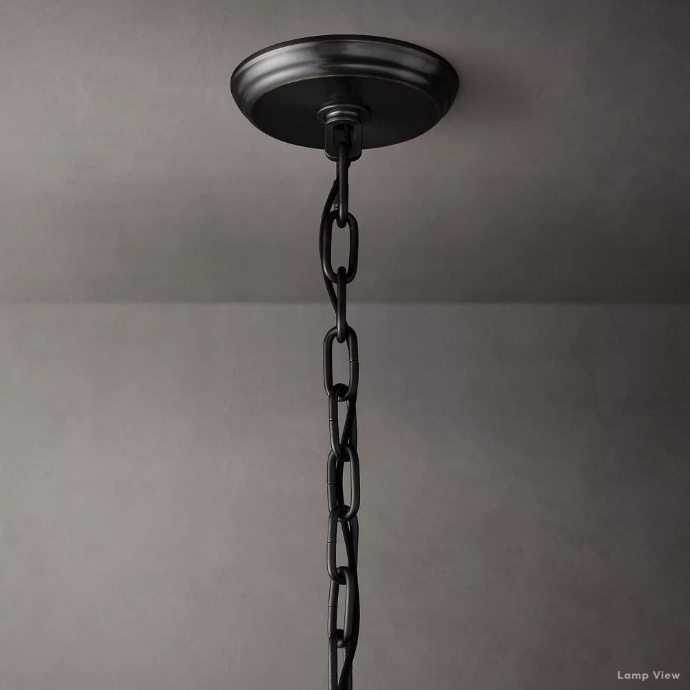 San Marco Ribbed Glass Two-Tier Round Chandelier 48"