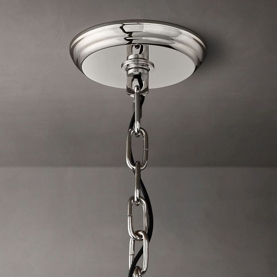 San Marco Ribbed Glass Round Chandelier 22"