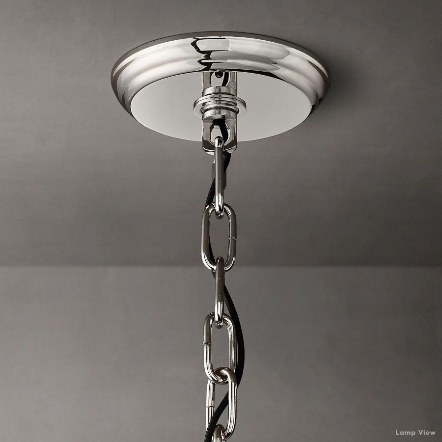 San Marco Ribbed Glass Two-Tier Round Chandelier 22"