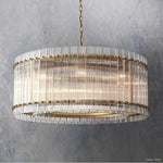 San Marco Ribbed Glass Round Chandelier 37"